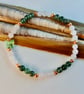 Moss Agate And Rose Quartz Bracelet With Swarovski Butterfly - Handmade In Devon - Image 9