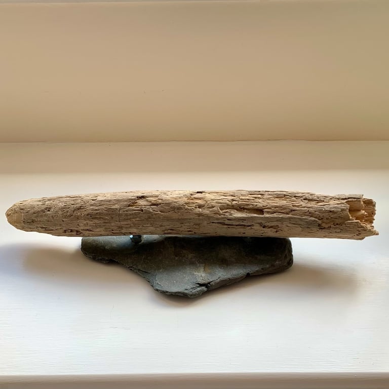 Handmade Driftwood Sculpture  Modern Abstract Original Coastal Art Home Decor