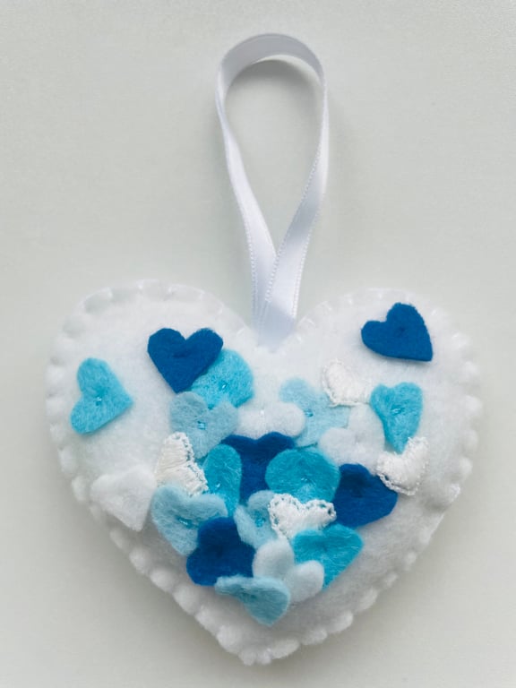 Felt Valentines Heart Blues