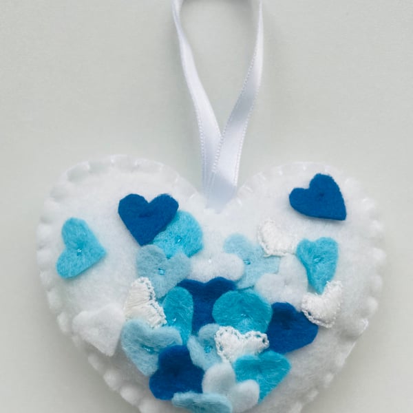 Felt Valentines Heart Blues