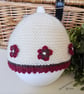 Designer Pure Baby Alpaca Baby Girl's Flower Beanie Hat 3-6 months  - Image 2