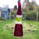 Fused Glass Grinch Christmas Ornament 