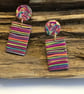 Multicoloured Rectangle Earrings - Image 2
