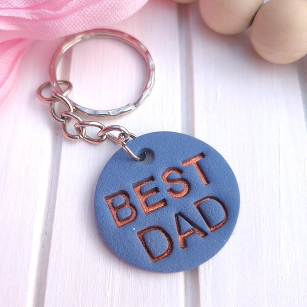 Handmade Blue Dad Keyring Father's Day Gift Accessory