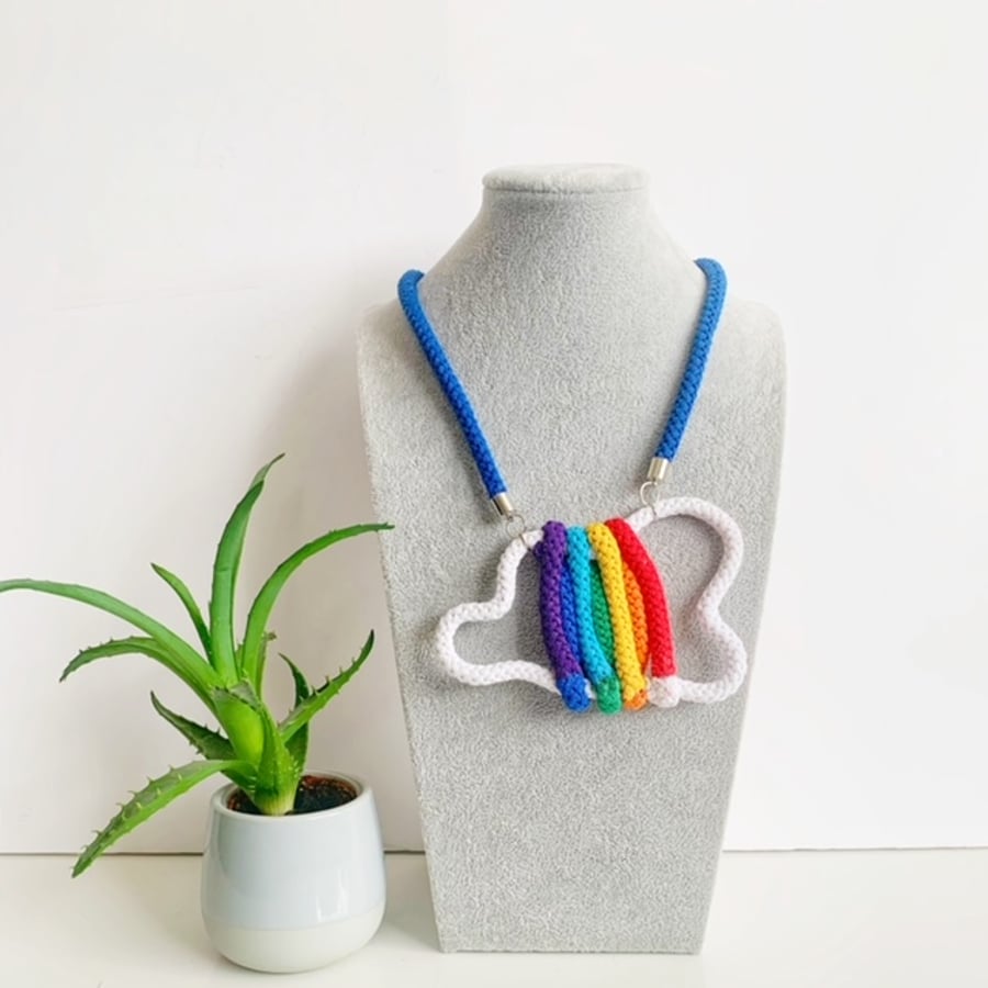 Rainbow cheap statement necklace