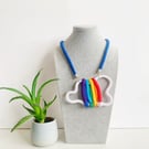 Rainbow Cloud necklace, Statement Necklace for Rainbow Lovers (Free Delivery)