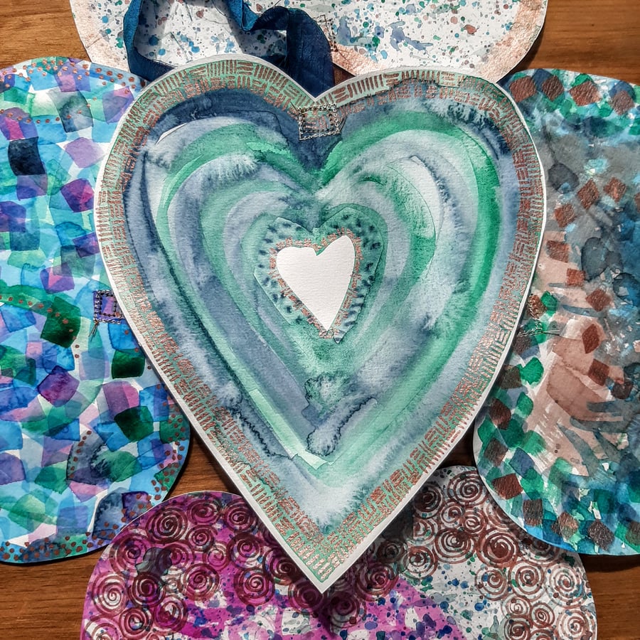 Painted Large Hanging Heart