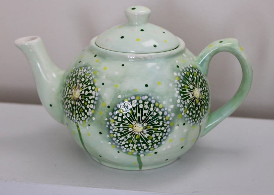 Dandelion clock ceramic teapot 