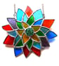  Succulent Abstract Fllower Stained Glass Suncatcher Handmade - Image 1