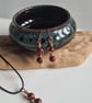 Handmade Red Snakeskin Jasper & Copper Pendant Necklace Gift Boxed  - Image 4