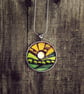 'Dartmoor Moon' Stained Glass Mosaic Pendant