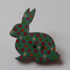 Cute little Bunny Rabbit wooden button brooches - 11 different designs polka dot