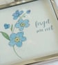 Handpainted Watercolour Forget-me-Not Flowers in a Miniature Silver Frame - Image 3