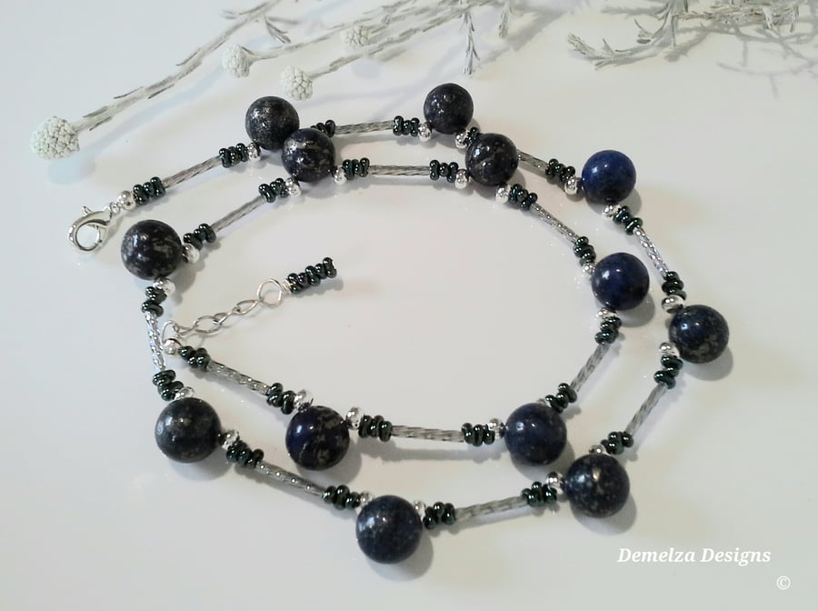 18" Necklace With 8mm Faceted Natural Garnet Red Gemstone Beads - Handmade!