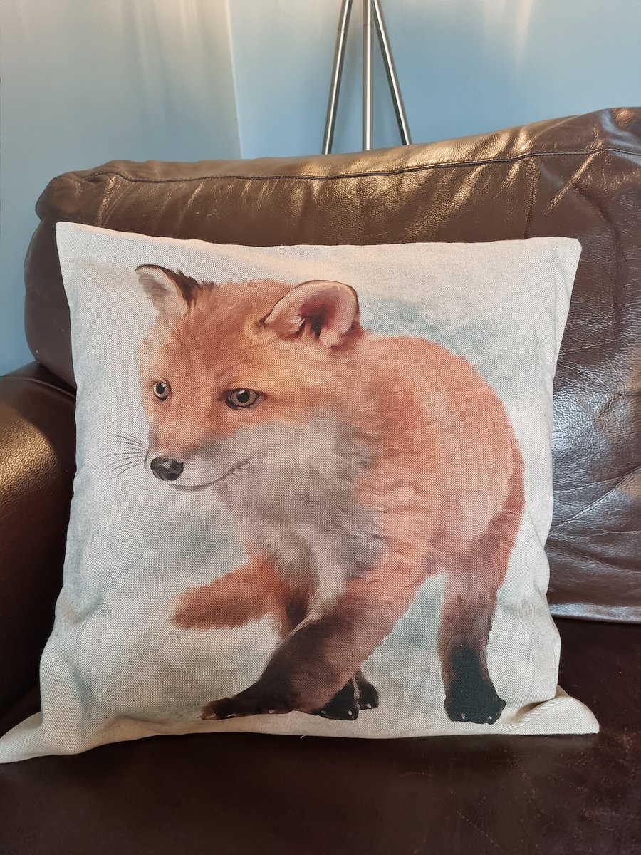 Fox Cub Cushion Cover
