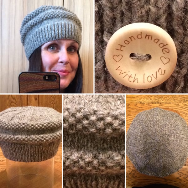 Pill Box Pure Wool Beanie in Moss Stitch