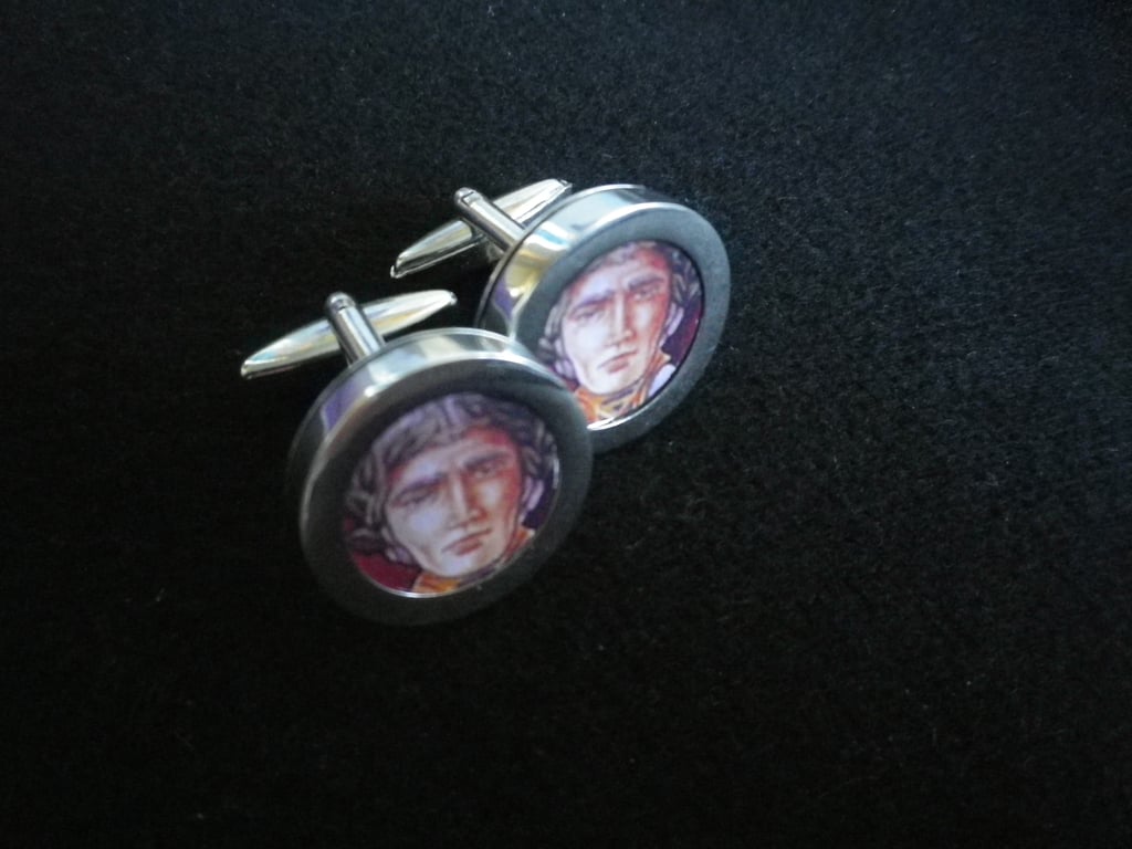 Captain of Justice cufflinks, free shipping, gift wrapped, classy image, Ref 12 