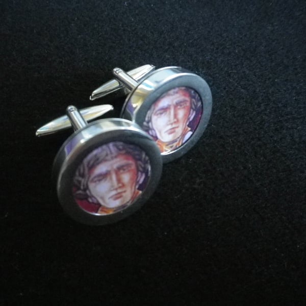 Captain of Justice cufflinks, free shipping, gift wrapped, classy image, Ref 12 