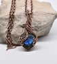 Wire Wrapped Faceted Blue Labradorite and Copper Pendant - Image 1