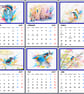 2027 Calendar Kingfisher A4 Page Per Month Paint Splashes 