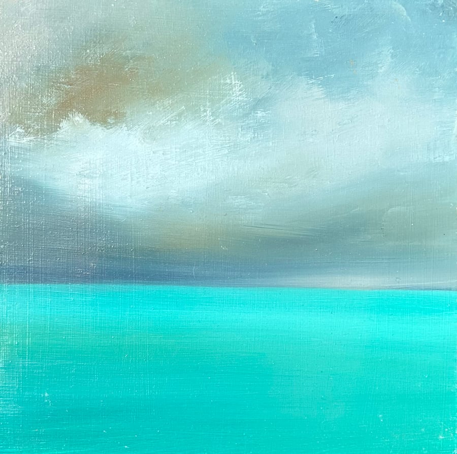 Oil Sketch on panel (unframed) Turquoise Sea