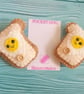 Felt Egg on Toast Pocket Hug and card,pocket buddy,comfort pocket pal. - Image 3