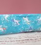Unicorns and stars long fabric pencil case