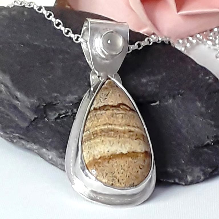 Jasper Gemstone pendant sterling silver  Hallmarked