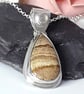 Jasper Gemstone pendant sterling silver  Hallmarked - Image 1