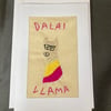 Dalai llama hand embroidered card.