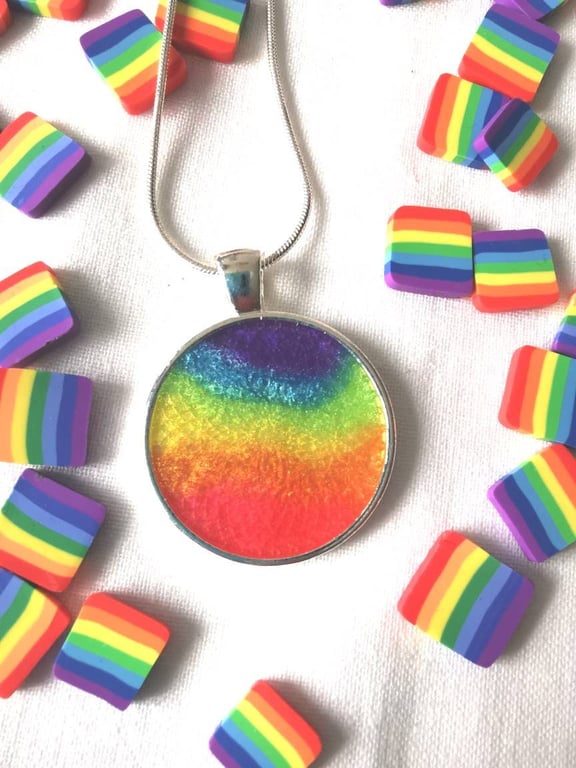 Rainbow Resin Pendant