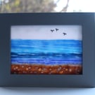 Seconds Sunday 16cm x 12cm Fused Glass Seascape '3 Little Birds'