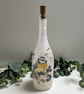 Decoupage Upcycled Glass Bottle Light - Blue Tit, Home Decor, Nature Inspired - Image 2