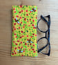 Bee and Strawberry Print Quilted Fabric Glasses Case