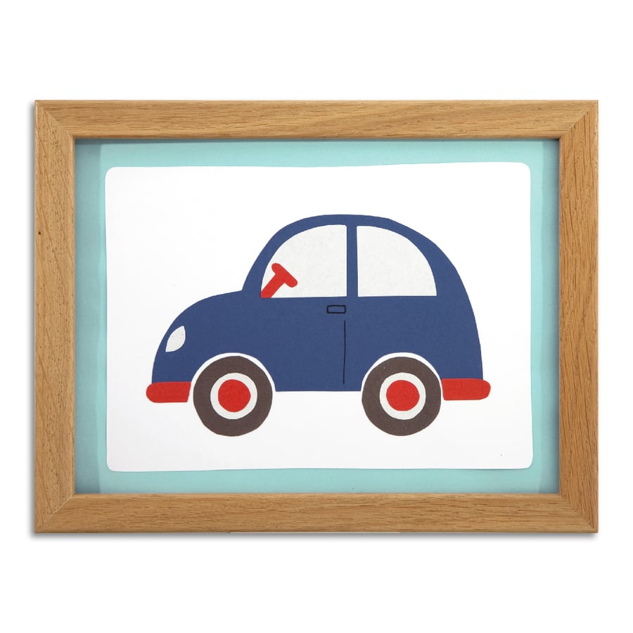 Boys Car Nursery Picture - Framed