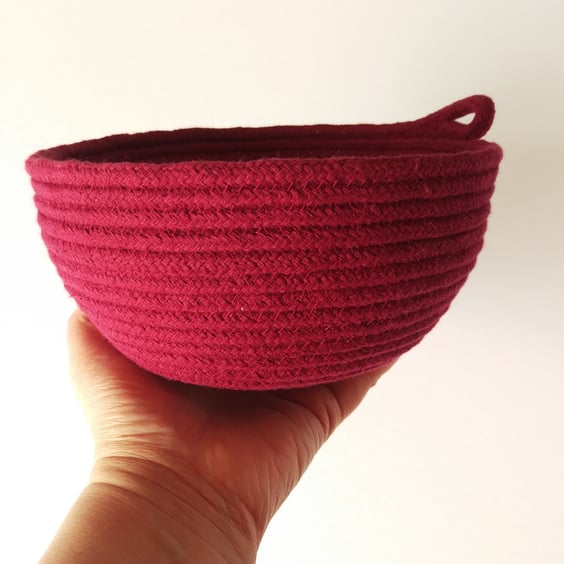 Brook Bowl - a cotton rope bowl in wine