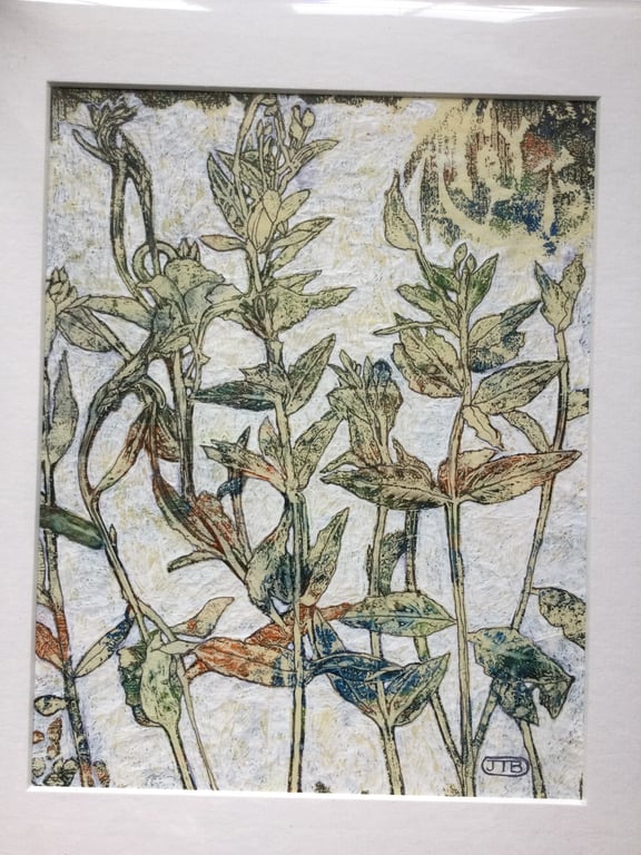 Original Artwork of Plants Using Print and Mixed Materials