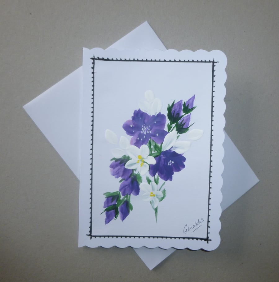 original art hand painted greetings card ( ref FA 442 K2 )