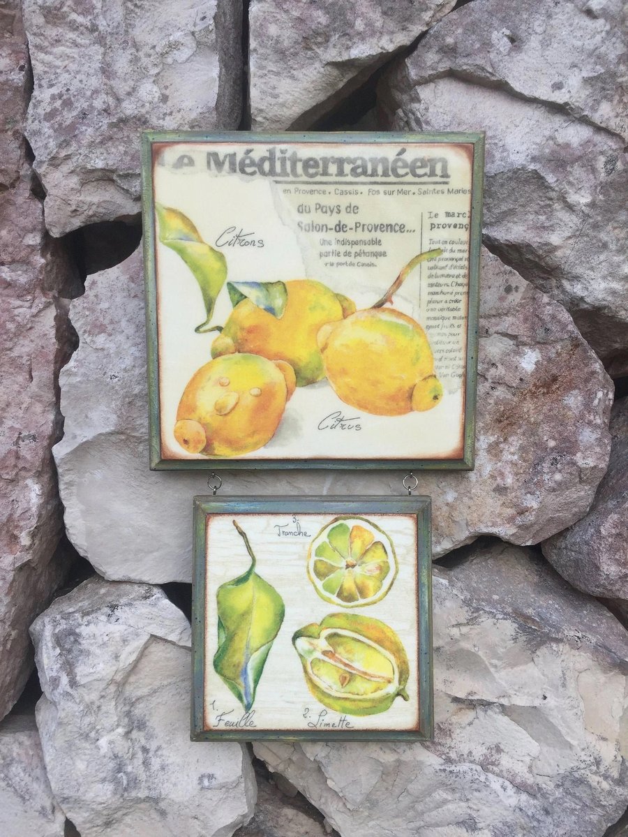 Mediterranean Lemons Wall Hanging Plaque