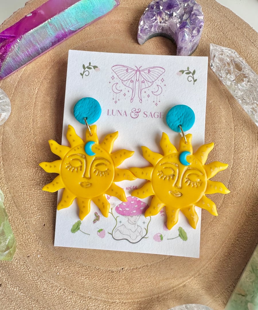 Sunset Sunshine Polymer Clay earrings