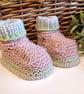 SZLE Baby Girl's Hand Knitted Booties 3-6 months size  - Image 4