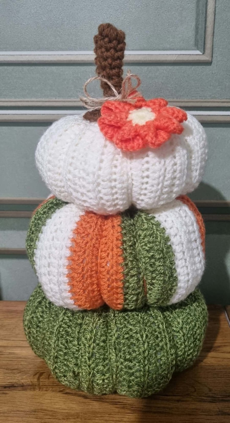Large Crochet Pumpkin Stack 