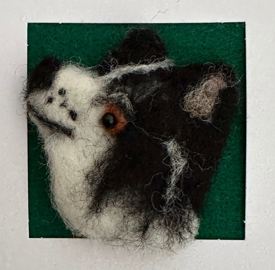 Needlefelted Dog Brooch Card - a card and present all-in-one!