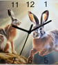 hare wall hanging clock brown hare - Image 4
