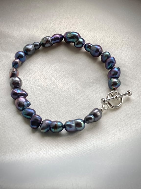 Baroque Freshwater Pearl & Sterling Silver Bracelet