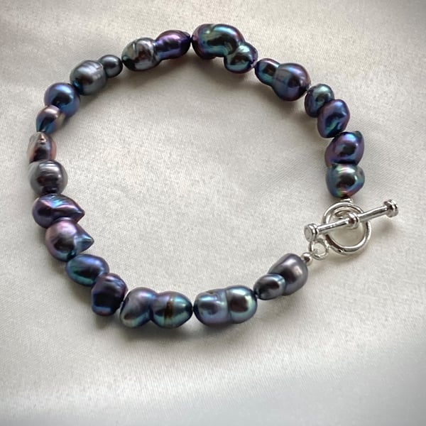 Baroque Freshwater Pearl & Sterling Silver Bracelet