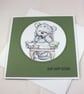 Handmade birthday card - thoughtful bear - Image 4