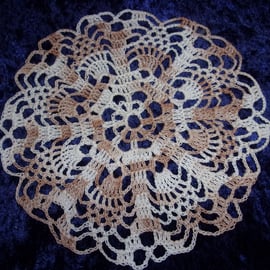 Brown & White Random Crochet Doily