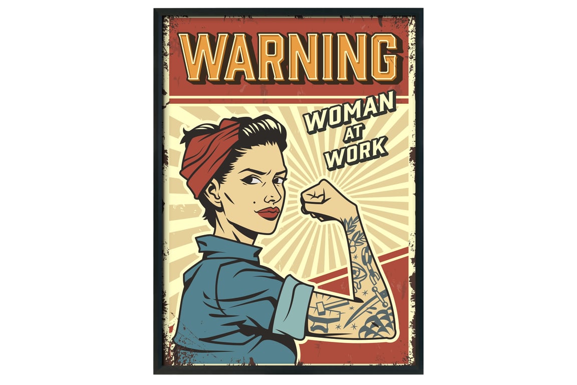 Strong woman inspirational vintage print, strong woman poster, gift