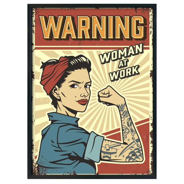 Strong woman inspirational vintage print, strong woman poster, gift